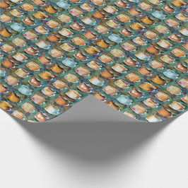 Alle koffiekopjes Abstracte Waterverf Pattern Cadeaupapier