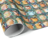 Alle koffiekopjes Abstracte Waterverf Pattern Cadeaupapier (Rol Hoek)