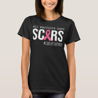 alle krijgers hebben littekenroze borstkanker t-shirt