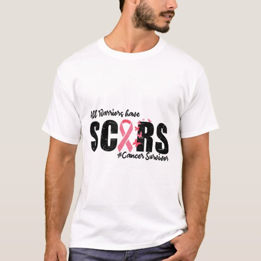 Alle krijgers hebben littekens borstkanker overlev t-shirt (Voorkant)
