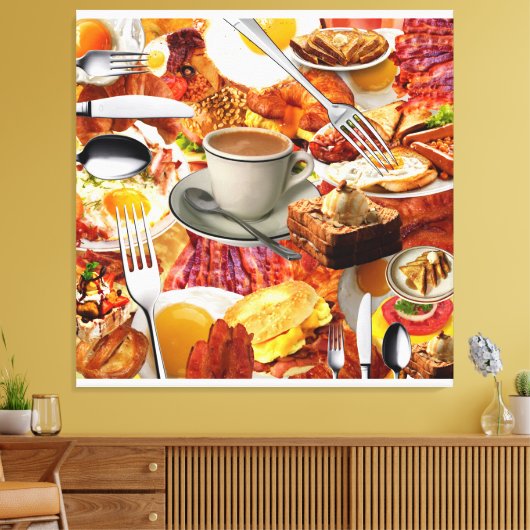 ALLE KUNNEN DE UITSPLITSING ETEN CANVAS AFDRUK (Insitu (Woonkamer))