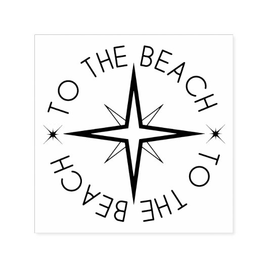 Alle lagers naar het strand kompas grappig  zelfinktende stempel (Design)
