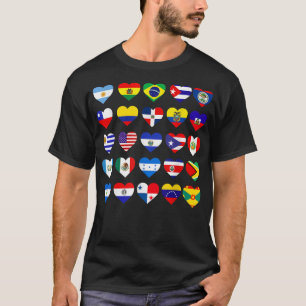 Alle Latijns-Amerikaanse vlaglanden Hispanic Herit T-shirt