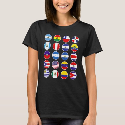 Alle Latijns-Amerikaanse vlaglanden Hispanic Herit T-shirt (Voorkant)