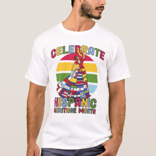 Alle Latijns-Amerikaanse vlaglanden Hispanic Herit T-shirt