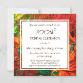 ALLE LEEFTIJD Abstracte Rode  verjaardag Magnetische Uitnodiging (Voorkant)