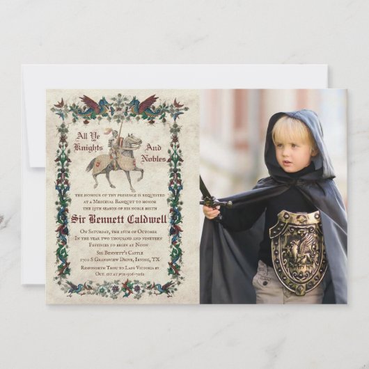 ALLE LEEFTIJD - Medieval Renaissance Birthday Foto Kaart (Voorkant)