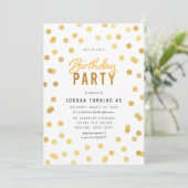 Alle Leeftijd Wit & Faux Gold Confetti Verjaardags Kaart (Staand voorkant)