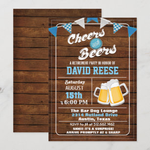ALLE LEEFTIJDEN - Cheers and Beers Pensioen Uitnod Kaart