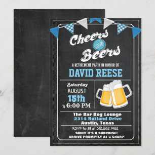 ALLE LEEFTIJDEN - Cheers and Beers Pensioen Uitnod Kaart
