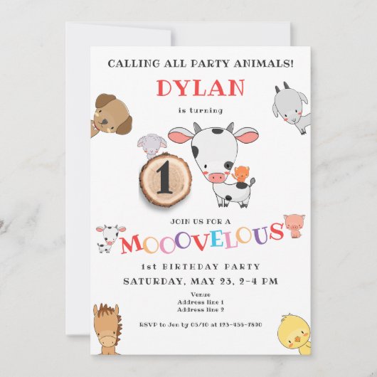 Alle leeftijden die alle Boerderij Animal Holly Ko Kaart (Voorkant)