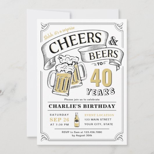 Alle leeftijden en biertjes verrassen de dag kaart (Voorkant)