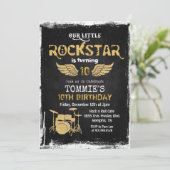 ALLE LEEFTIJDEN - Rockstar Drumstel Verjaardagsuit Kaart (Staand voorkant)