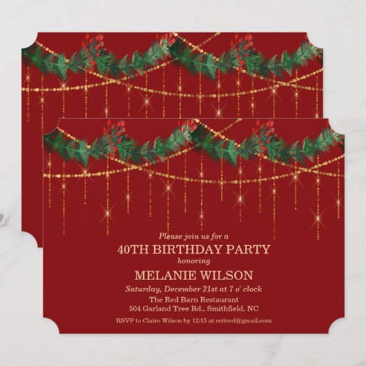 ALLE LEEFTIJDEN - Uitnodiging voor feestdagen, ker (Voorkant / Achterkant)