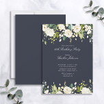 Alle leeftijden van de Floral Navy Blue en White E Kaart<br><div class="desc">Een elegante florale verjaardagsfeestdag in marinesblauw,  met witte waterverf florale versieringen. Alle tekstgebieden kunnen worden gepersonaliseerd,  en het kan ook in een de verjaardagsuitnodiging van de Onderneming worden gemaakt. Copyright Elegant nodigt uit,  alle rechten voorbehouden.</div>