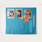 Alle leeftijdsfoto's 40e blauwe achtergrond wandkleed (Voorkant (horizontaal))