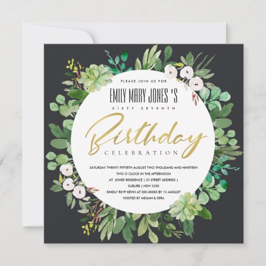 ALLE LEEFTIJDSTIP VAN DE LACK WATERVERF WREATH KAART (Voorkant)