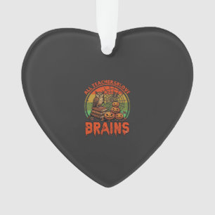 Alle leraren houden van hersenen Halloween pompoen Ornament