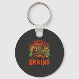 Alle leraren houden van hersenen Halloween pompoen Sleutelhanger