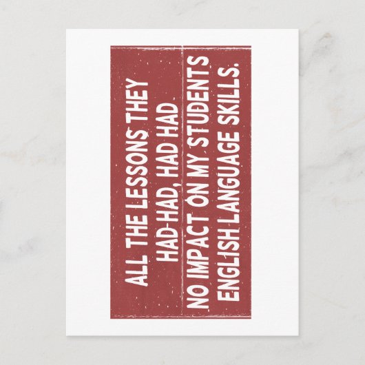 Alle lessen die ze hadden gehad, hadden geen invlo briefkaart (Voorkant)