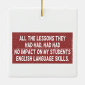 Alle lessen die ze hadden gehad, hadden geen invlo keramisch ornament (Achterkant)