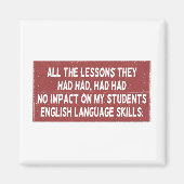 Alle lessen die ze hadden gehad, hadden geen invlo magneet (Voorkant)