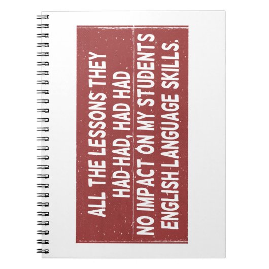 Alle lessen die ze hadden gehad, hadden geen invlo notitieboek (Voorkant)