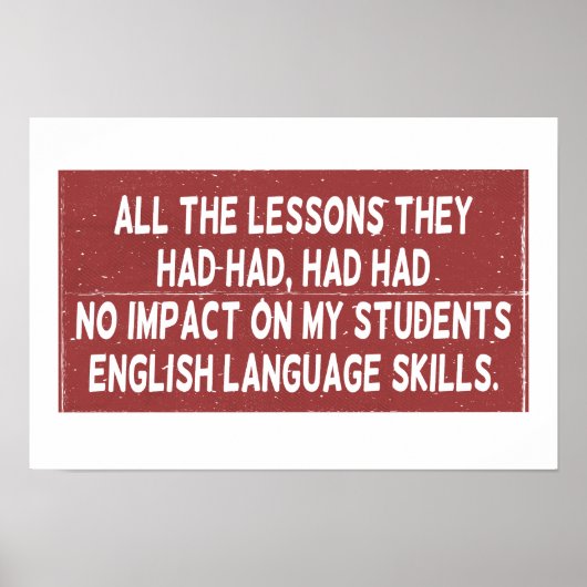 Alle lessen die ze hadden gehad, hadden geen invlo poster (Voorkant)