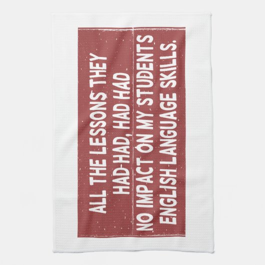 Alle lessen die ze hadden gehad, hadden geen invlo theedoek (Verticaal)