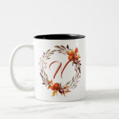 Alle letters Girly Stijlvolle Boho gebladerte Mono Tweekleurige Koffiemok (Links)