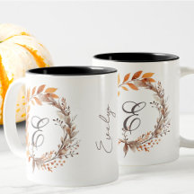Alle letters Modern Boho Foliage Monogram Herfst