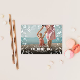 Alle liefde botanische overlay foto Valentijn Feestdagenkaart