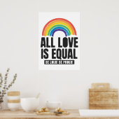 Alle liefde is gelijke prijs voor lesbische, homos poster (Keuken)