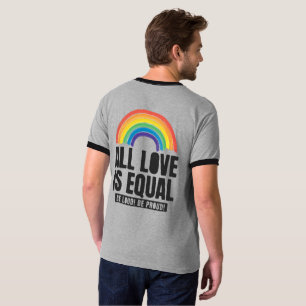 Alle liefde is gelijke prijs voor lesbische, homos t-shirt
