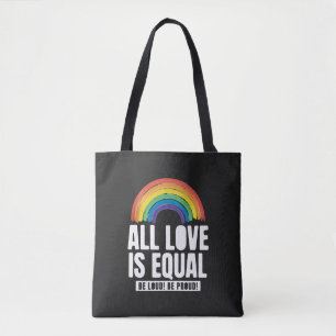 Alle liefde is gelijke prijs voor lesbische, homos tote bag