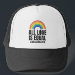 Alle liefde is gelijke prijs voor lesbische, homos trucker pet<br><div class="desc">"All Love is Equal" een regenboogontwerp met retro & waterverf-stijl is perfect voor trots en ondersteuning van liefde,  gelijkheid en bewustmaking. Dit is een geweldig cadeauidee voor Rainbow LGBTQ Lesbian Pan Trans Queer Cis-tuig perfect voor Pride Maand,  Pride Week met Rainbow Flag.</div>