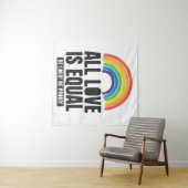 Alle liefde is gelijke prijs voor lesbische, homos wandkleed (In Situ (horizontaal))