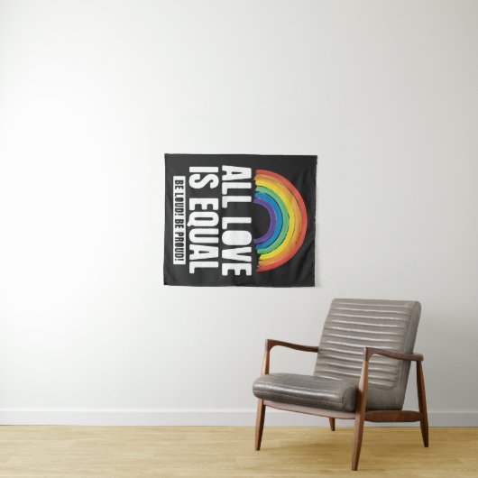 Alle liefde is gelijke prijs voor lesbische, homos wandkleed (In Situ (horizontaal))