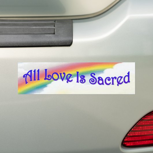 Alle liefde is heilig bumpersticker (Op auto)