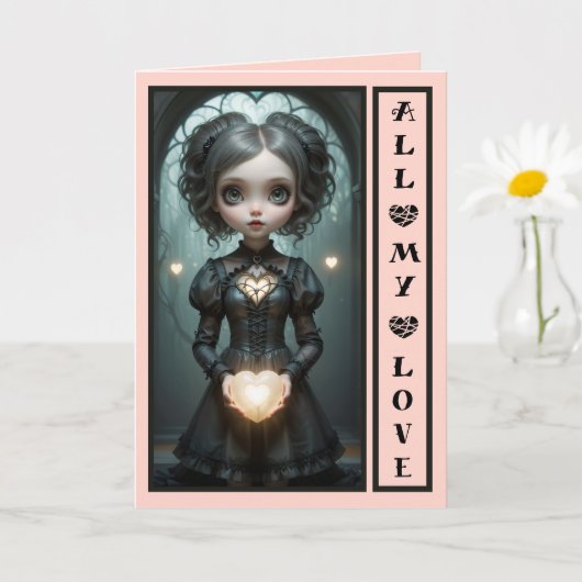 Alle liefde mooie aanpasbare valentijnskaart kaart (Kleine Plant)