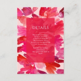 Alle Liefde Waterverf Roze Rood Weddenschap Detail Informatiekaartje