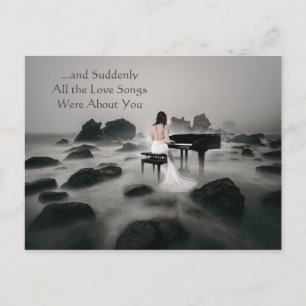 Alle liefdesliedjes gingen over je romantische cit briefkaart