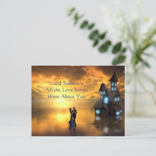 Alle liefdesliedjes gingen over je romantische quo briefkaart (Staand voorkant)