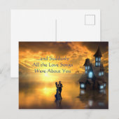 Alle liefdesliedjes gingen over je romantische quo briefkaart (Voorkant / Achterkant)