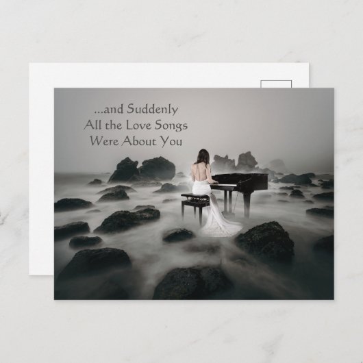 Alle liefdesliedjes gingen over je romantische quo briefkaart (Voorkant / Achterkant)