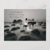 Alle liefdesliedjes gingen over je romantische quo briefkaart (Voorkant)