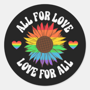 Alle liefdesliefhebbers voor iedereen   Gay Pride  Ronde Sticker