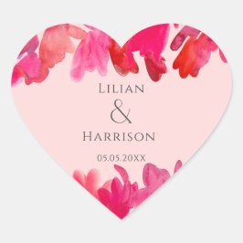 Alle liefdesWaterverf Roze Hart Sticker