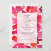 Alle liefdesWaterverf roze rode bruiloft Kaart (Voorkant)