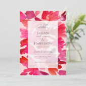 Alle liefdesWaterverf roze rode bruiloft Kaart (Staand voorkant)